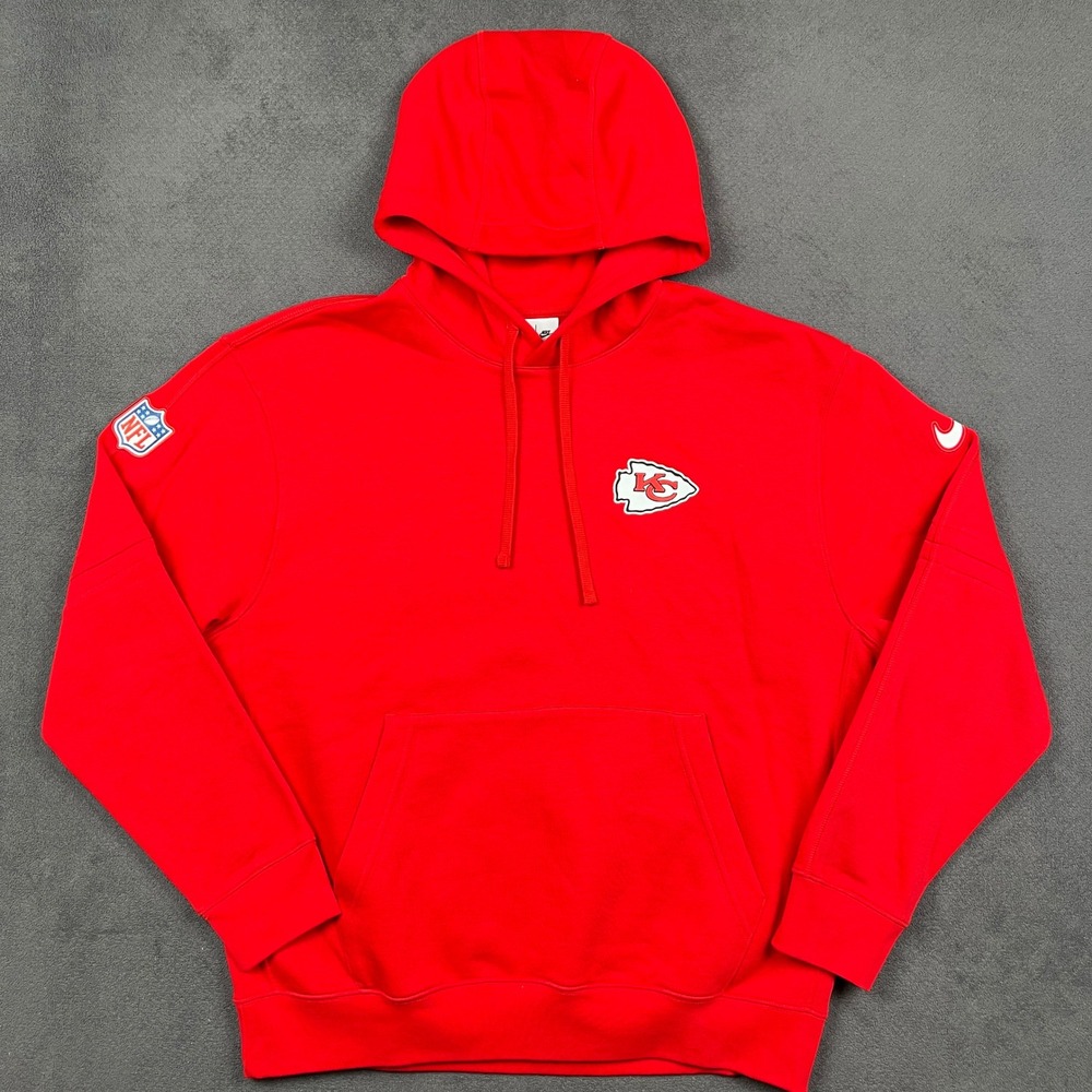 Kansas City Chiefs Nike Hoodie Mens Large Red NFL Football Pullover Sweatshirt